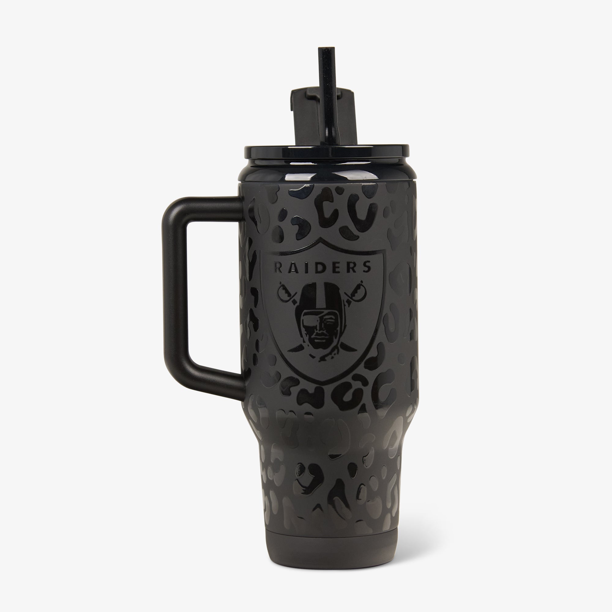 NFL 32 Oz Leopard Flip ‘n’ Sip Travel Mug N1 - Raiders - Product View