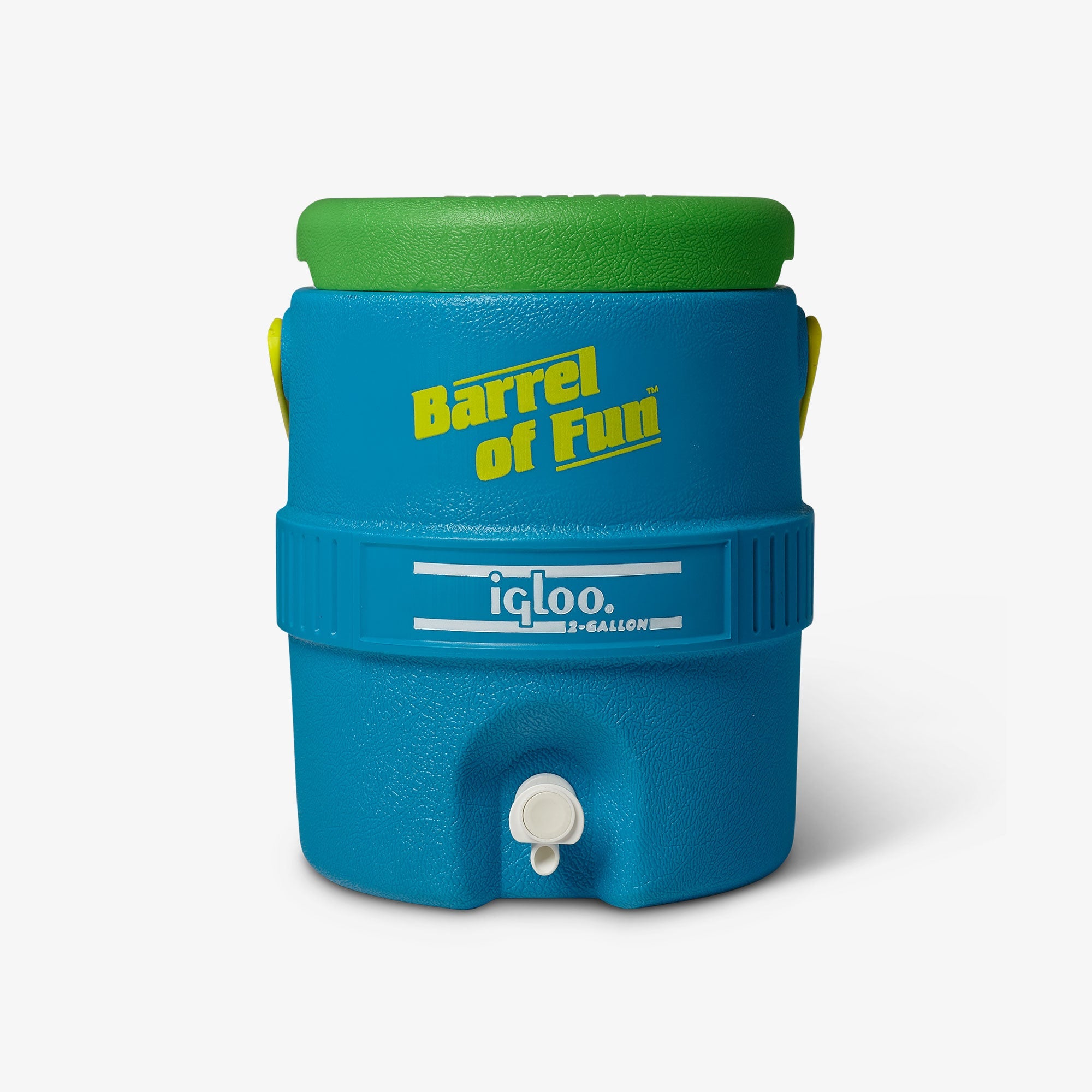 Retro Barrel of Fun 2 Gallon Jug O4 - Fiesta Blue - Front View