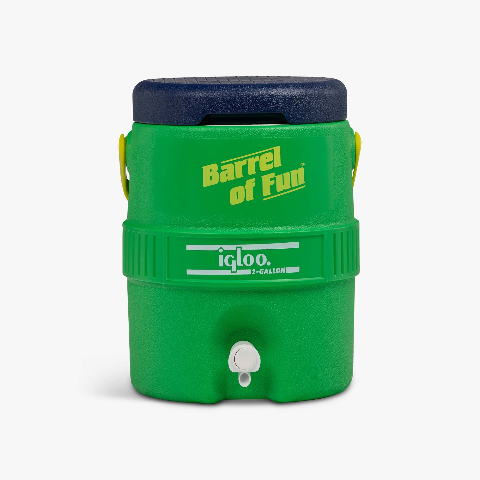 Retro Barrel of Fun 2 Gallon Jug O4 - Whistle Green - Front View
