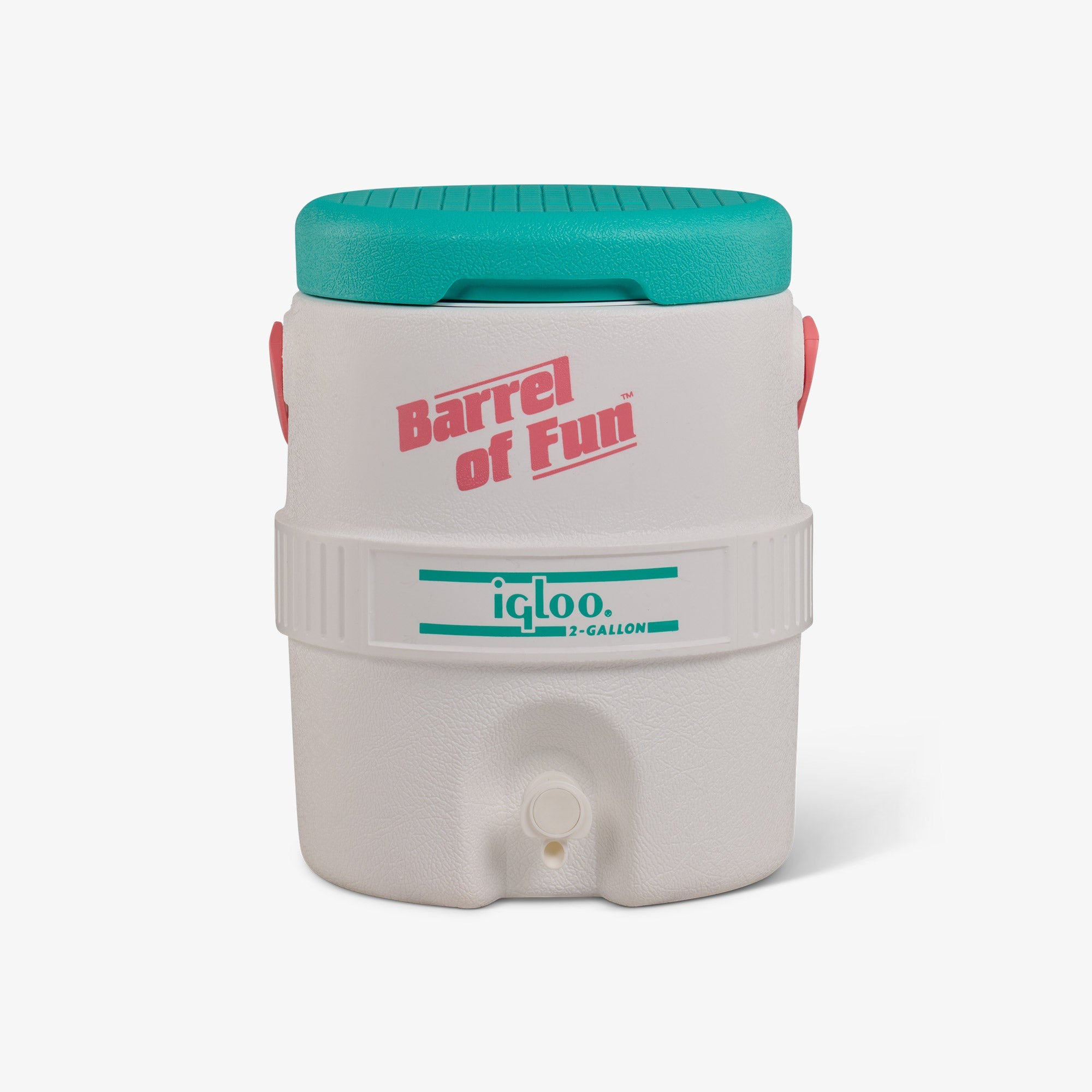 Retro Barrel of Fun 2 Gallon Jug O4 - White - Front View
