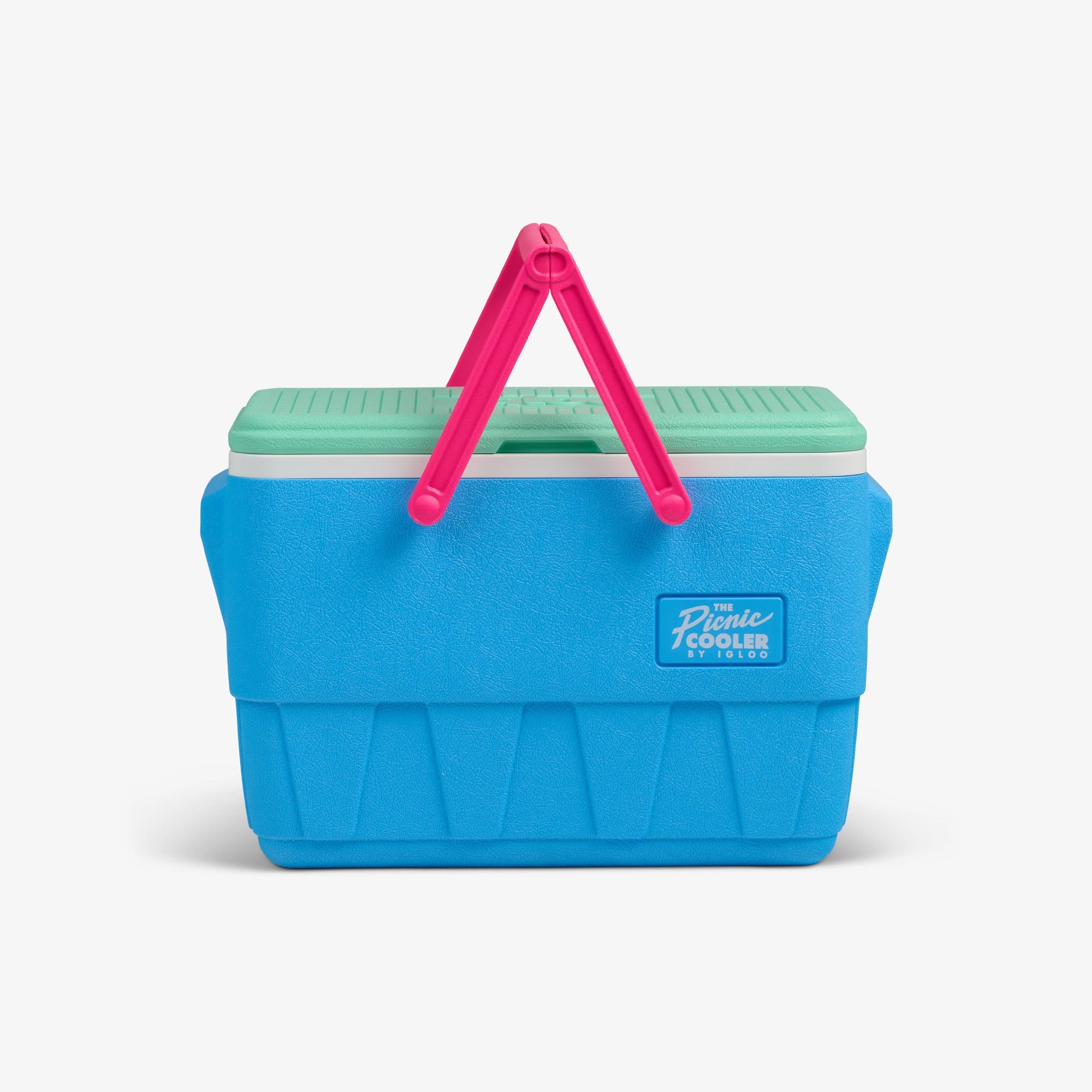 Retro Picnic Basket 25 Qt Cooler T9 - Carolina Blue - Strap View