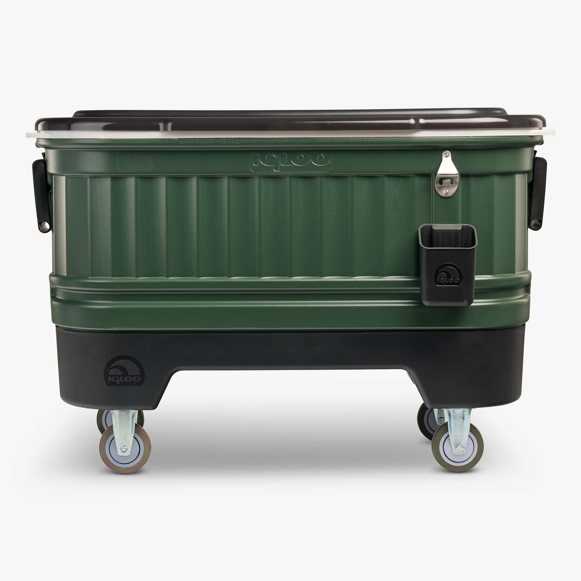 Party Bar 125 Qt Cooler P1 - Oil Green - Front View