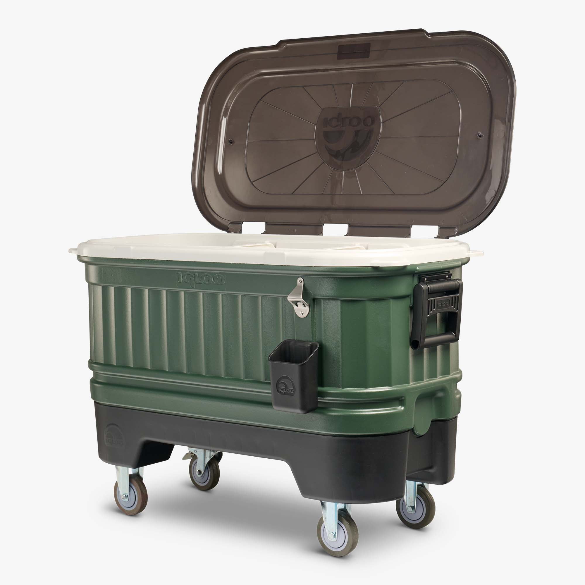 Party Bar 125 Qt Cooler P1 - Oil Green - Open View