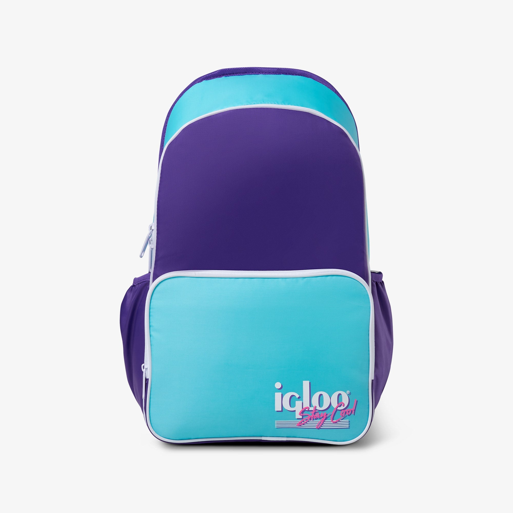 Retro Backpack Cooler H3 - Purple - Front View