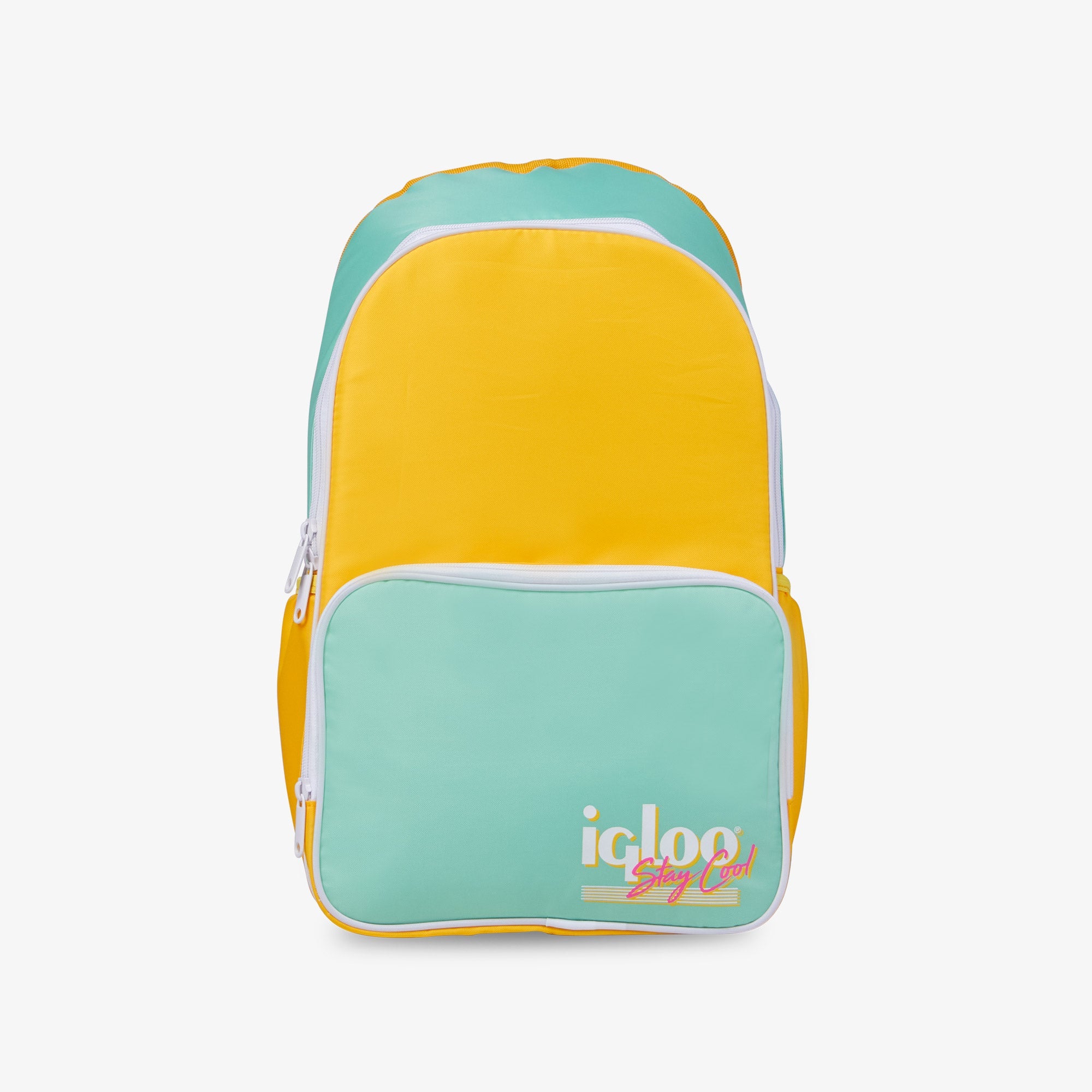 Retro Backpack Cooler H3 - Yellow - Front View