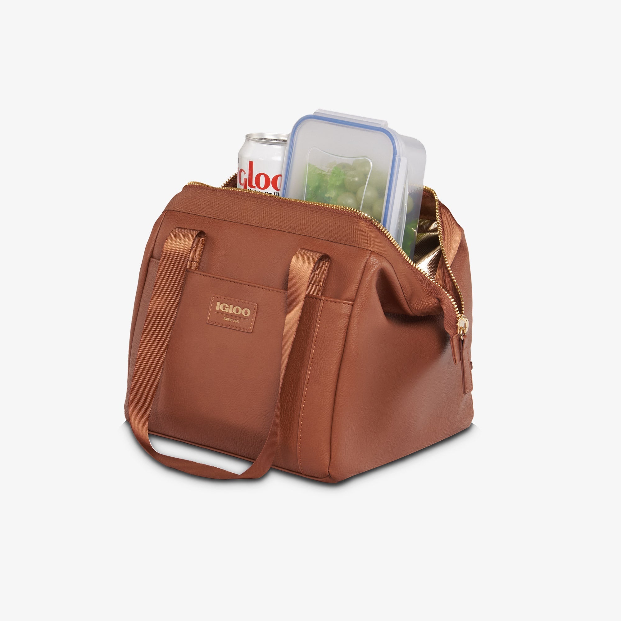 Igloo Luxe® Lunch Tote Cooler Bag S2 - Cognac - Product View