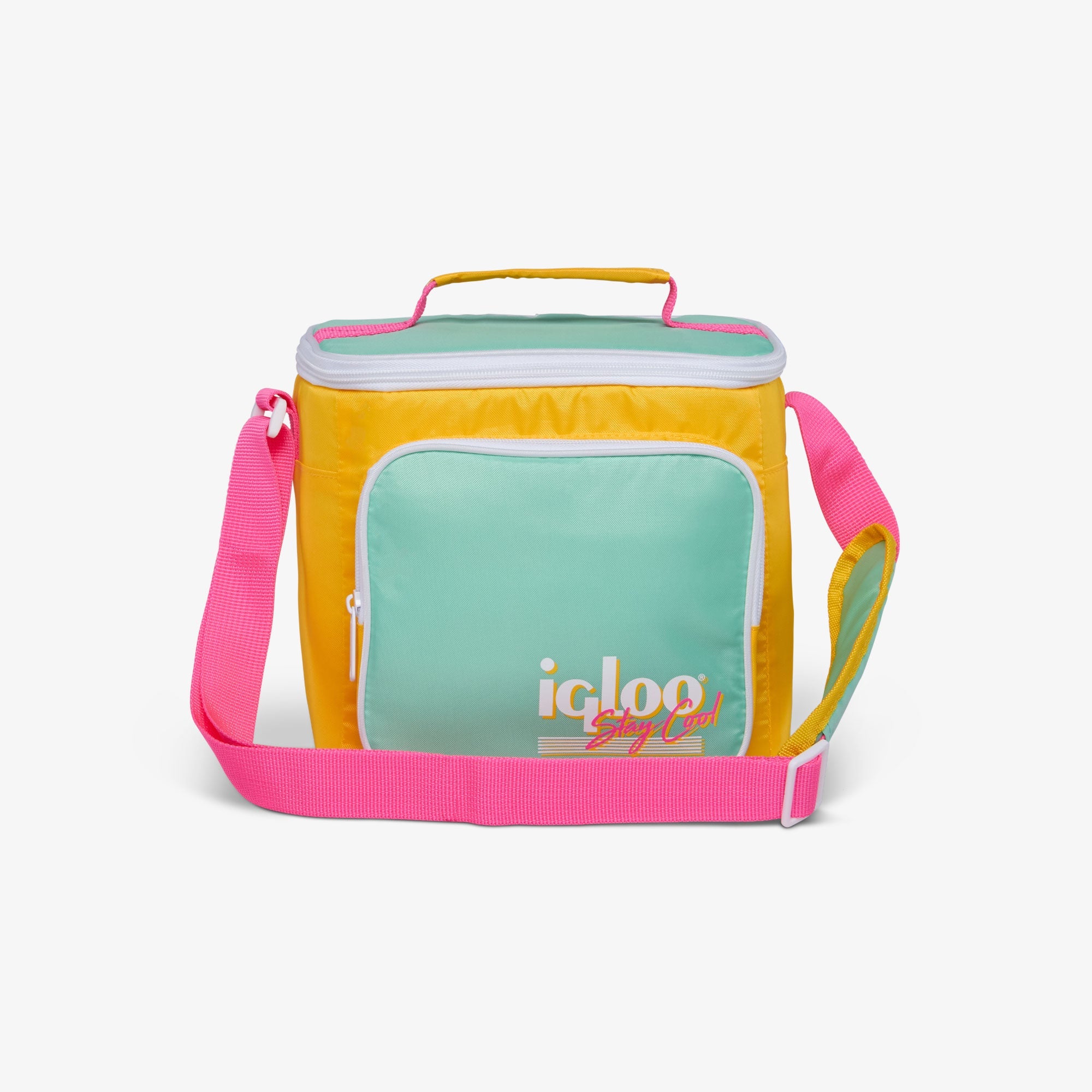 Retro Square Lunch Bag Z6 - Yellow - Front View