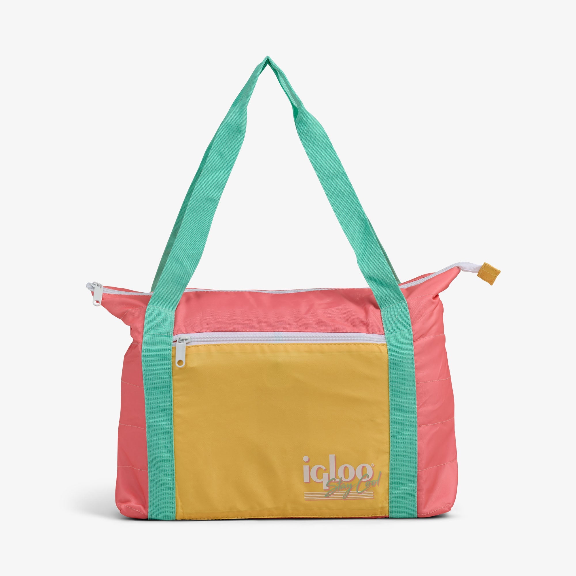 Retro Packable Puffer 20-Can Cooler Bag A9 - Flamingo - Front View