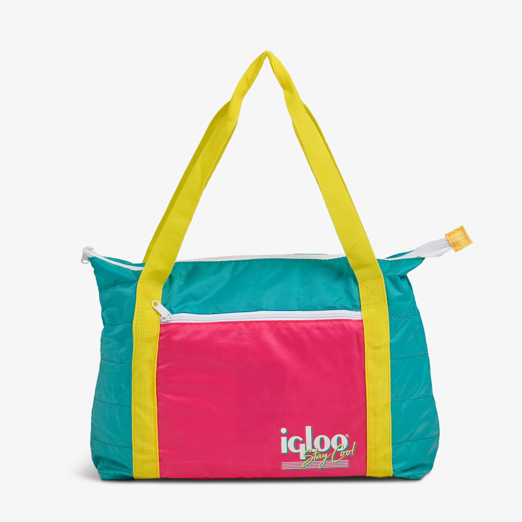 Retro Packable Puffer 20-Can Cooler Bag A9 - Jade - Strap View
