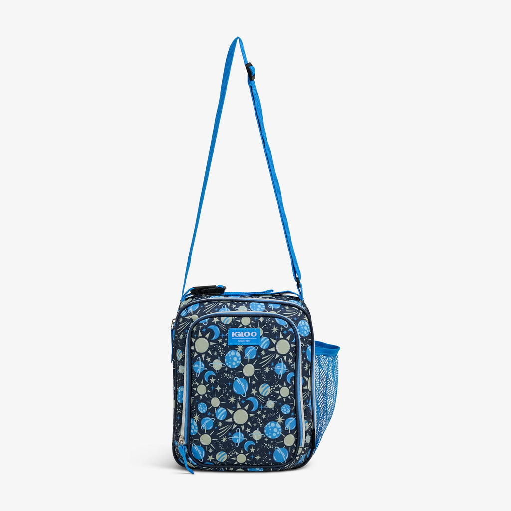 Kids Lunch Glow Vertical Cooler + Bento Box L4 - Cosmic Glow - Strap View