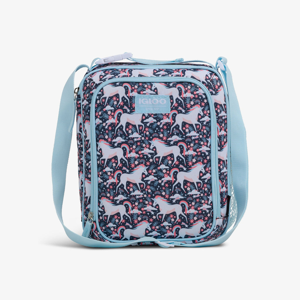 Kids Lunch Vertical Cooler + Bento Box G2 - Unicorns - Front View