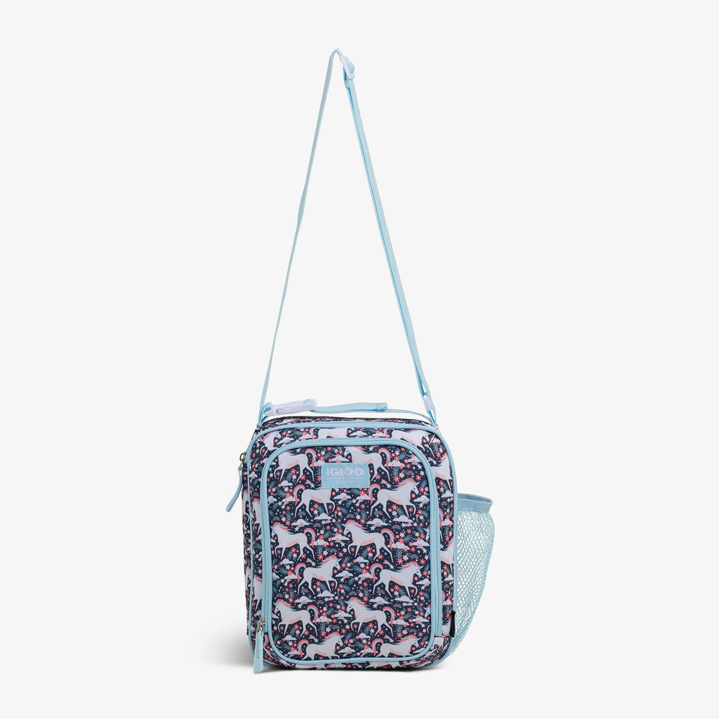 Kids Lunch Vertical Cooler + Bento Box G2 - Unicorns - Strap View