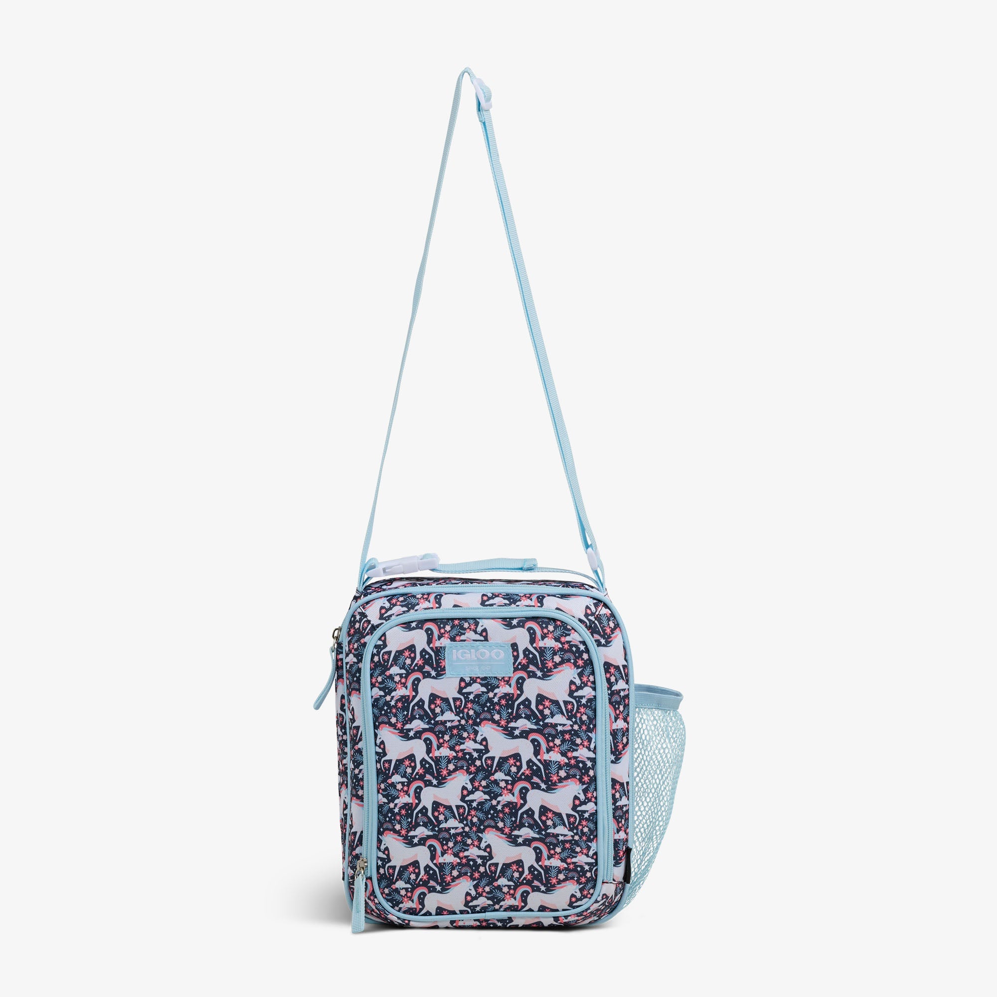 Kids Lunch Vertical Cooler + Bento Box G2 - Unicorns - Strap View