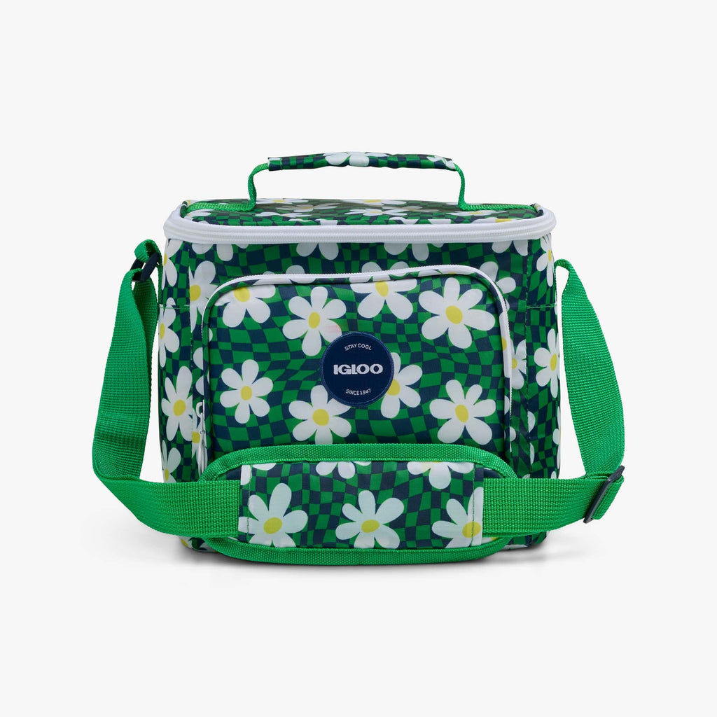 Retro Square Lunch Bag Z6 - Psychedelic Daisy - Front View