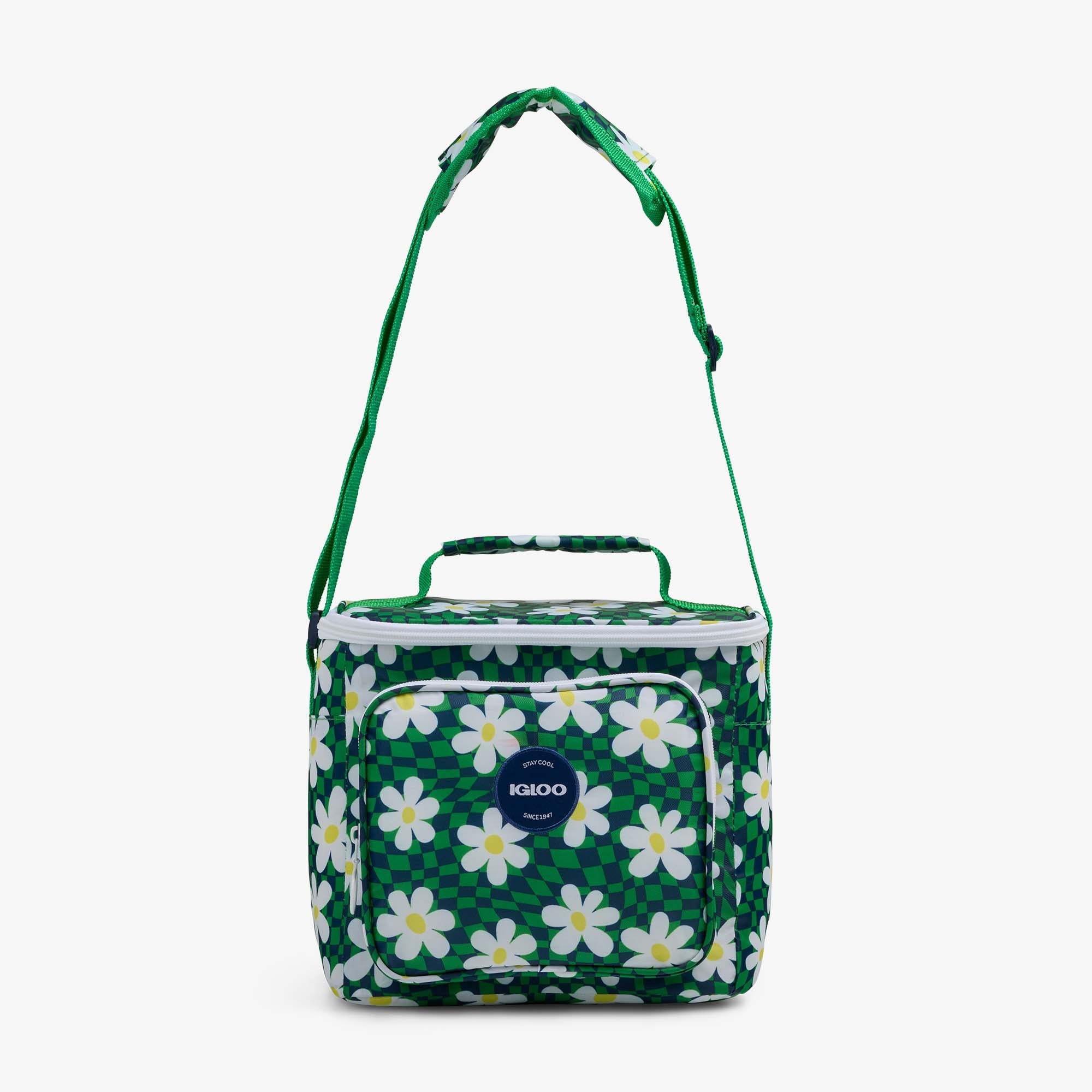 Retro Square Lunch Bag Z6 - Psychedelic Daisy - Strap View