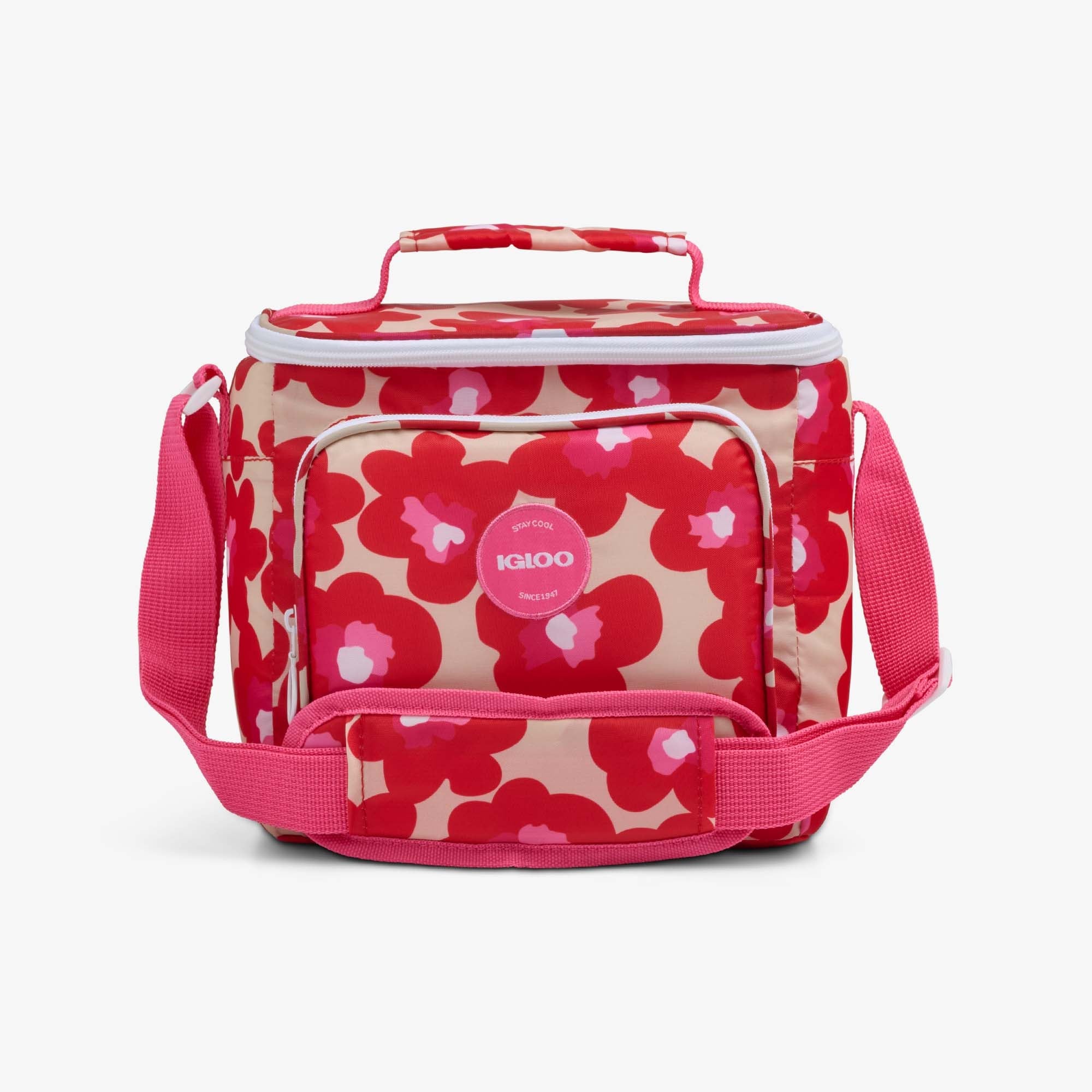 Retro Square Lunch Bag Z6 - Mod Floral - Front View