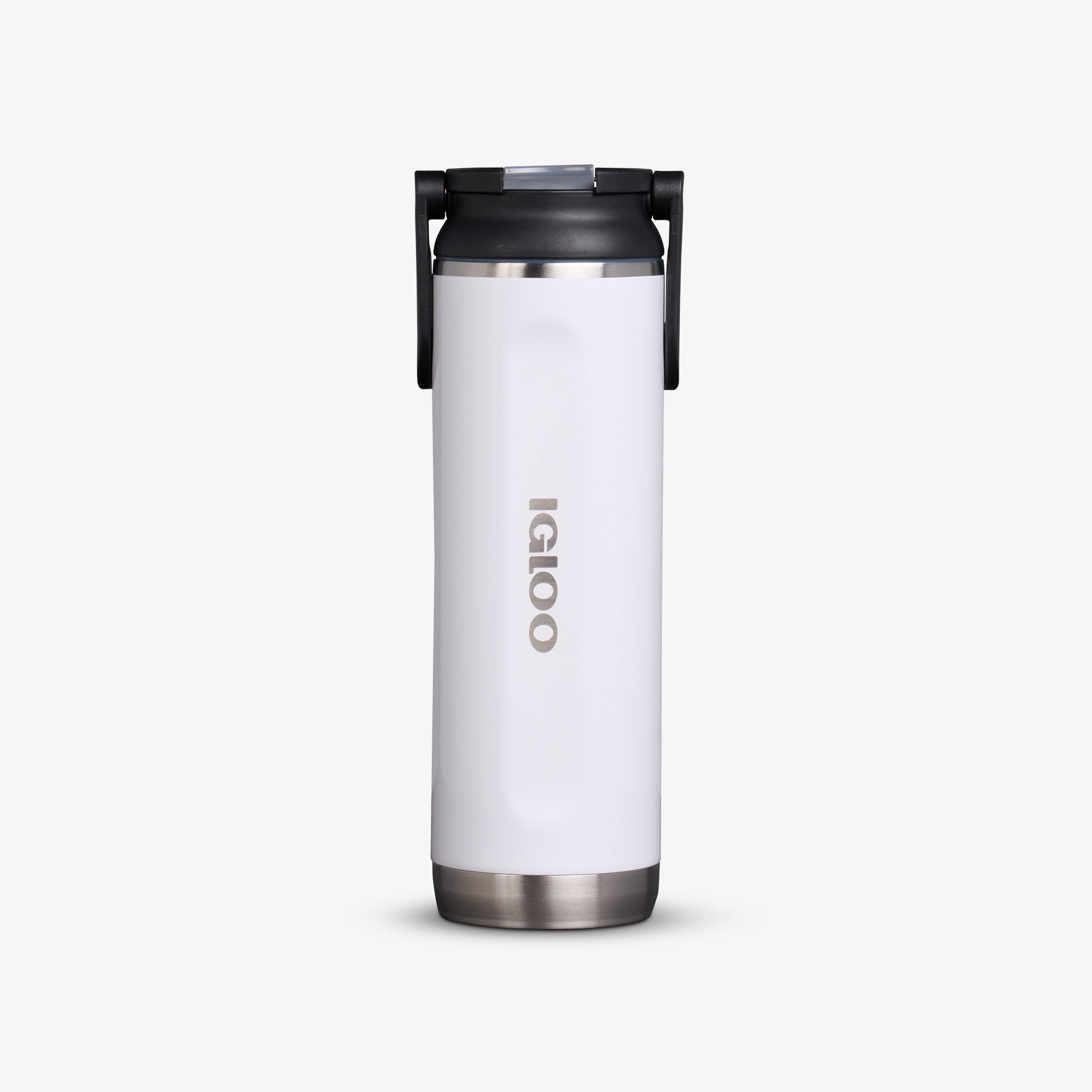 20 Oz Sport Sipper Bottle T1 - Gloss White - Front View