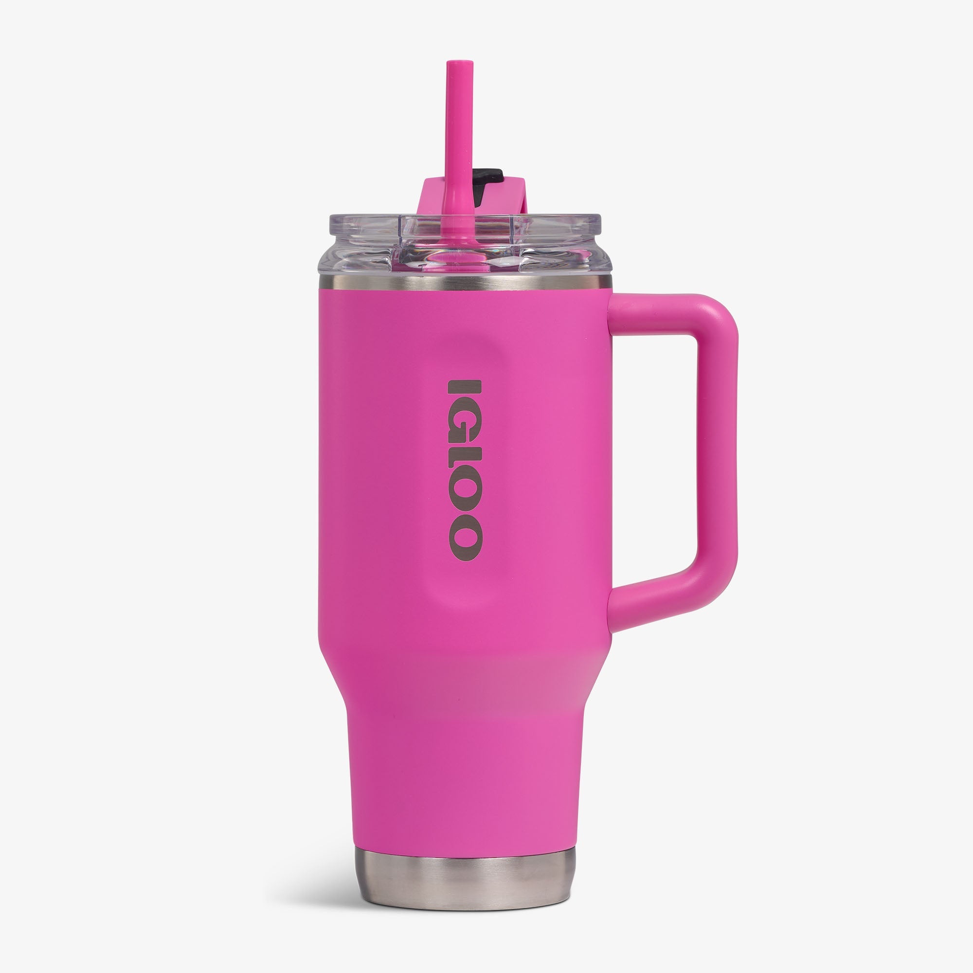 32 Oz Flip ‘n’ Sip Travel Mug B4 - Pink Fizz - Pink Fizz - Custom - Front View