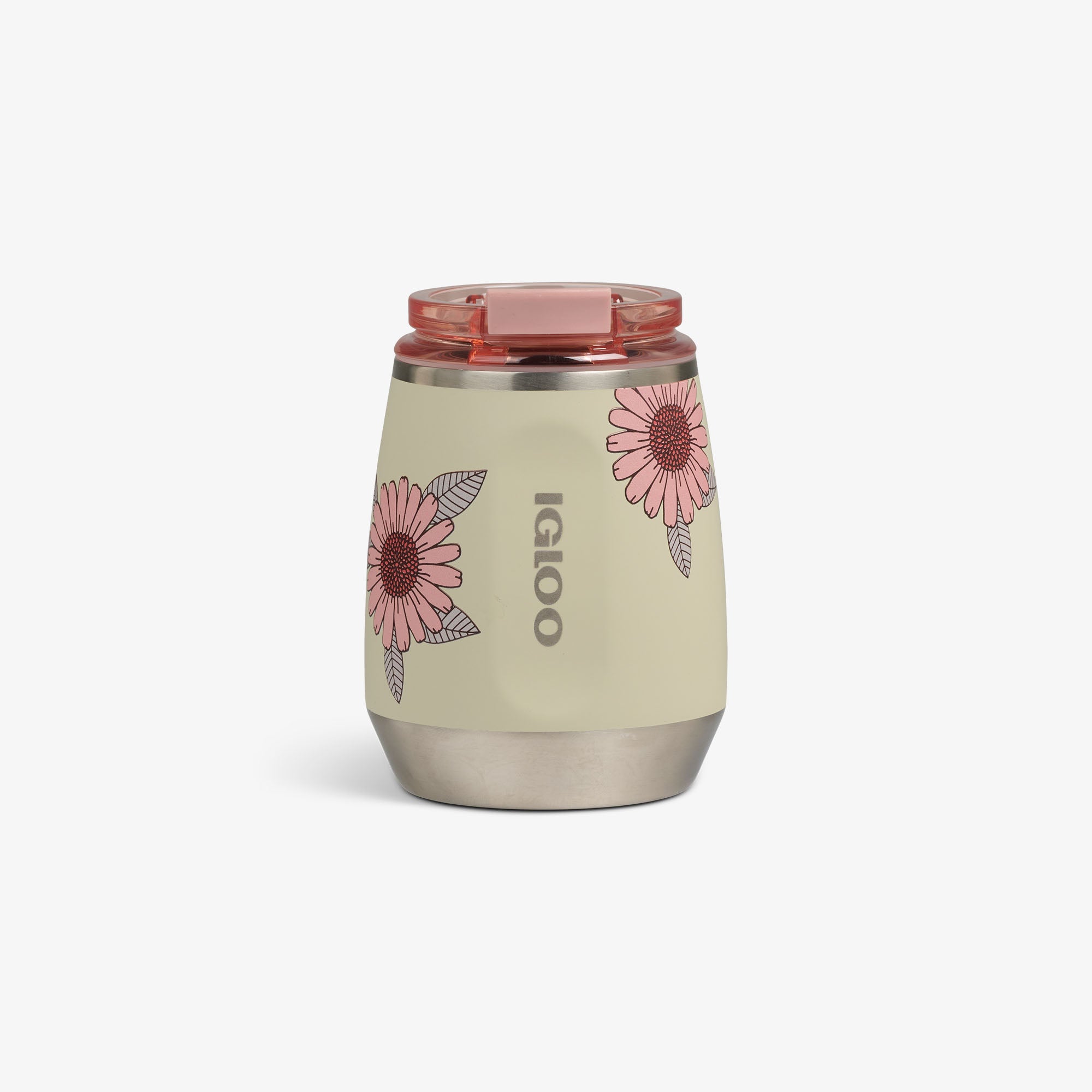 Floral 10 Oz Wine Tumbler A8 - Linen - Front View