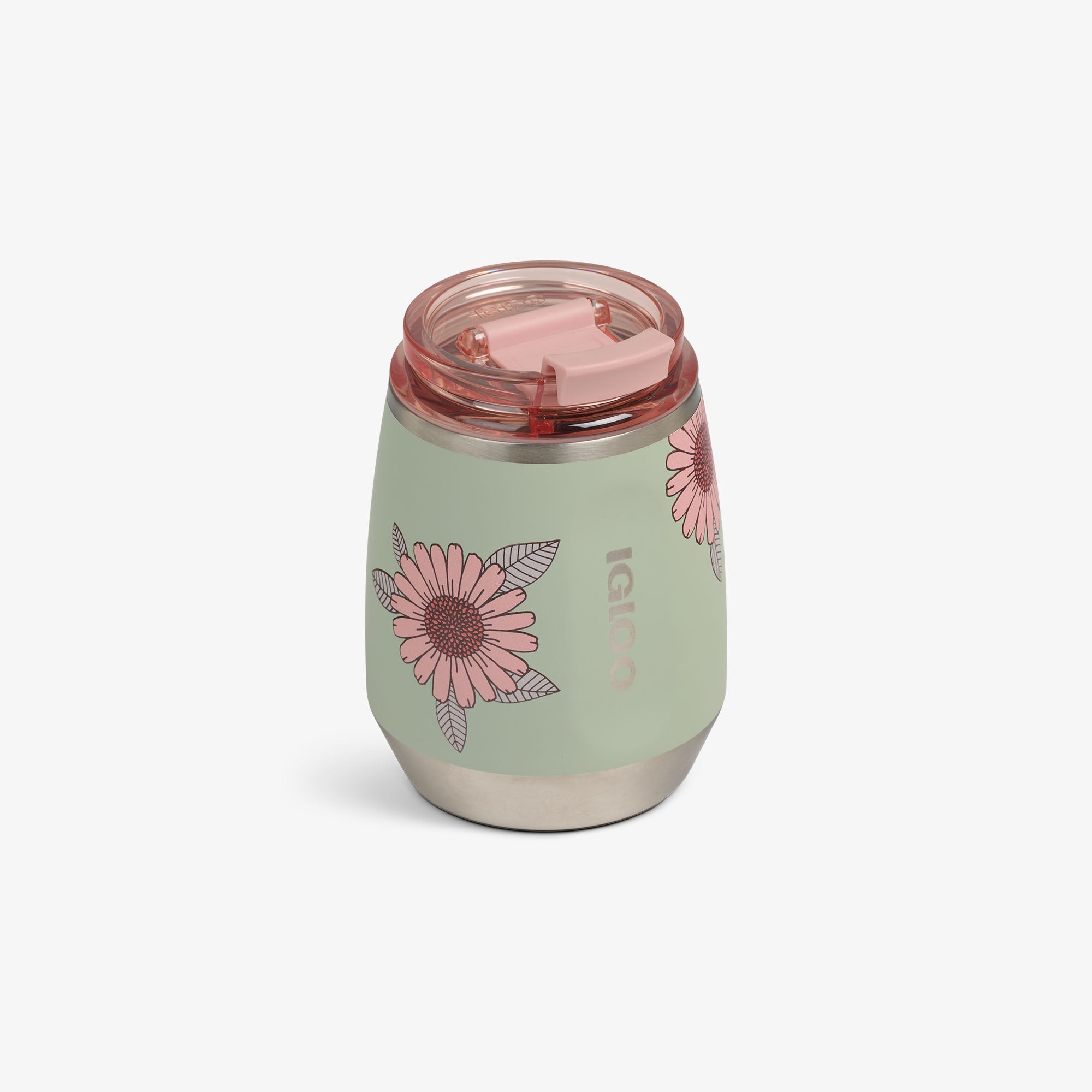 Floral 10 Oz Wine Tumbler A8 - Sage - Product View