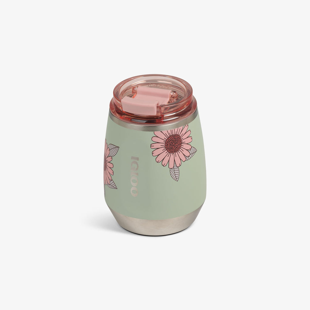 Floral 10 Oz Wine Tumbler A8 - Sage - Product View