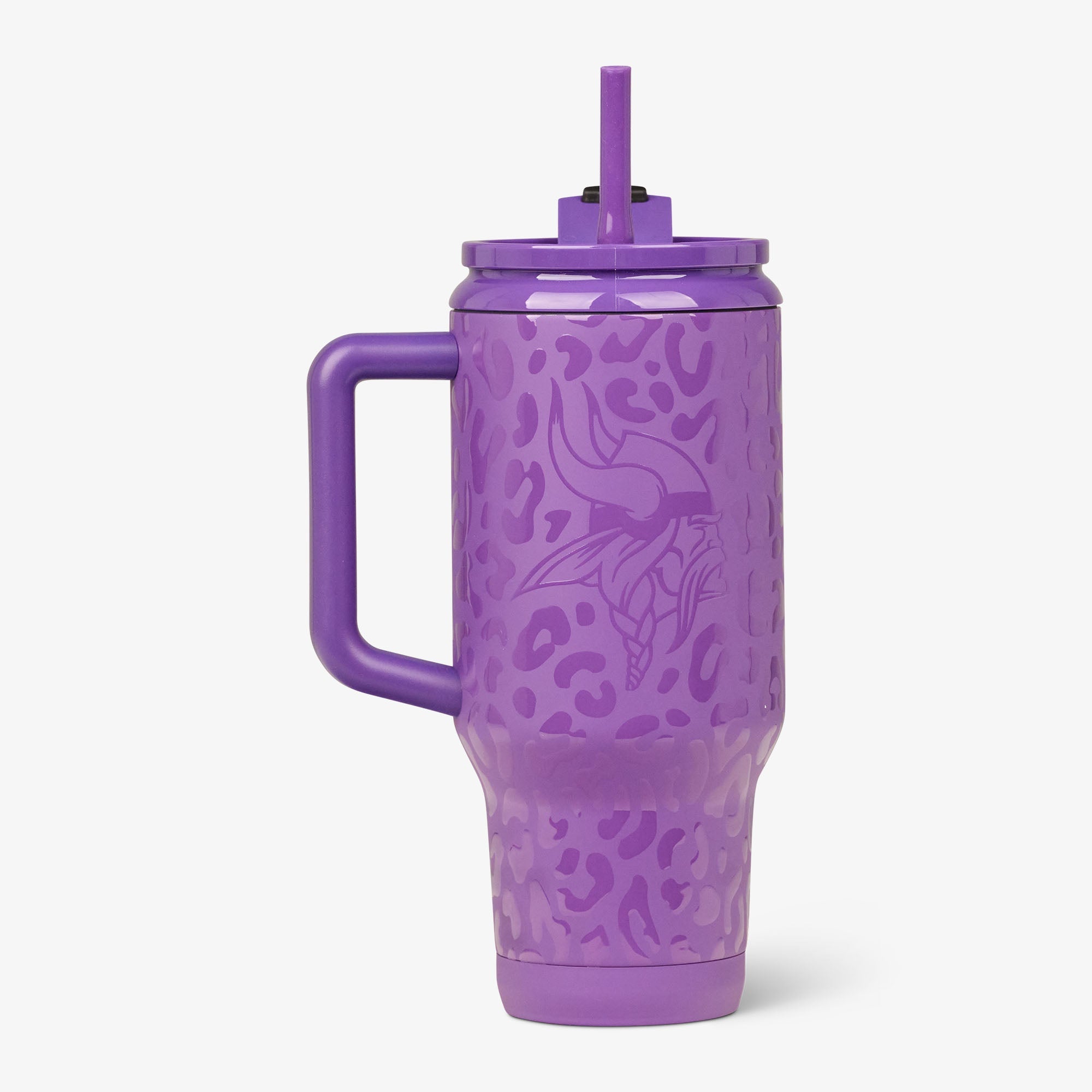 NFL 32 Oz Leopard Flip ‘n’ Sip Travel Mug N1 - Vikings - Product View