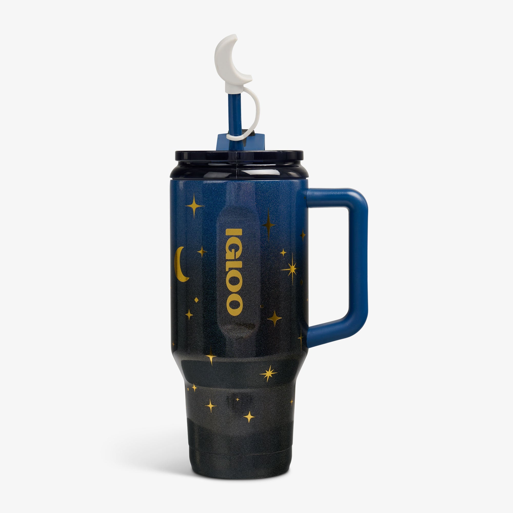 32 Oz Flip ‘n’ Sip Travel Mug B4 - Midnight Blue - Strap View
