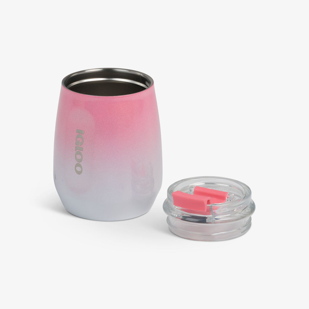 10 Oz Wine Tumbler Y6 - Gradient Pink - Open View
