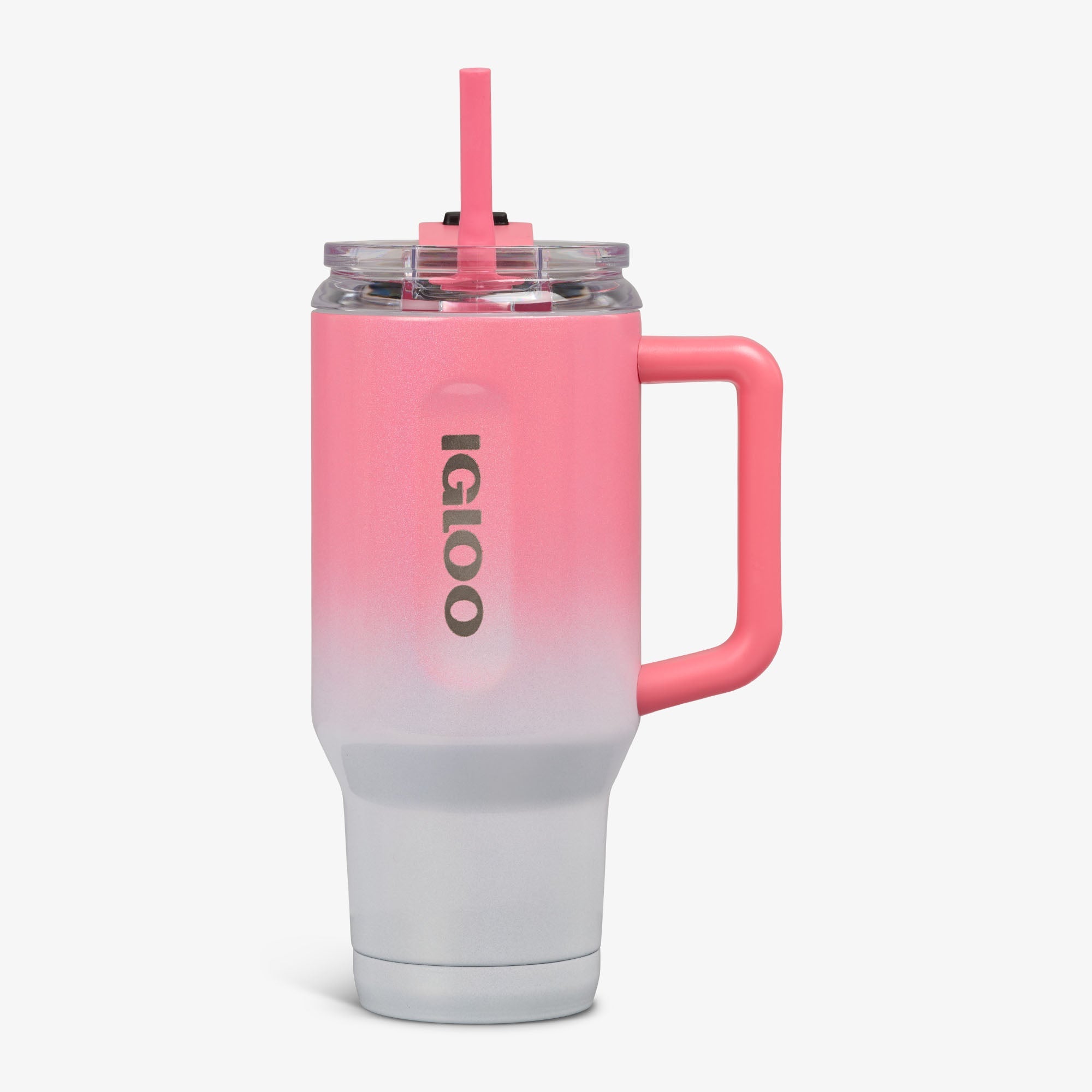 32 Oz Flip ‘n’ Sip Travel Mug B4 - Gradient Pink - Strap View