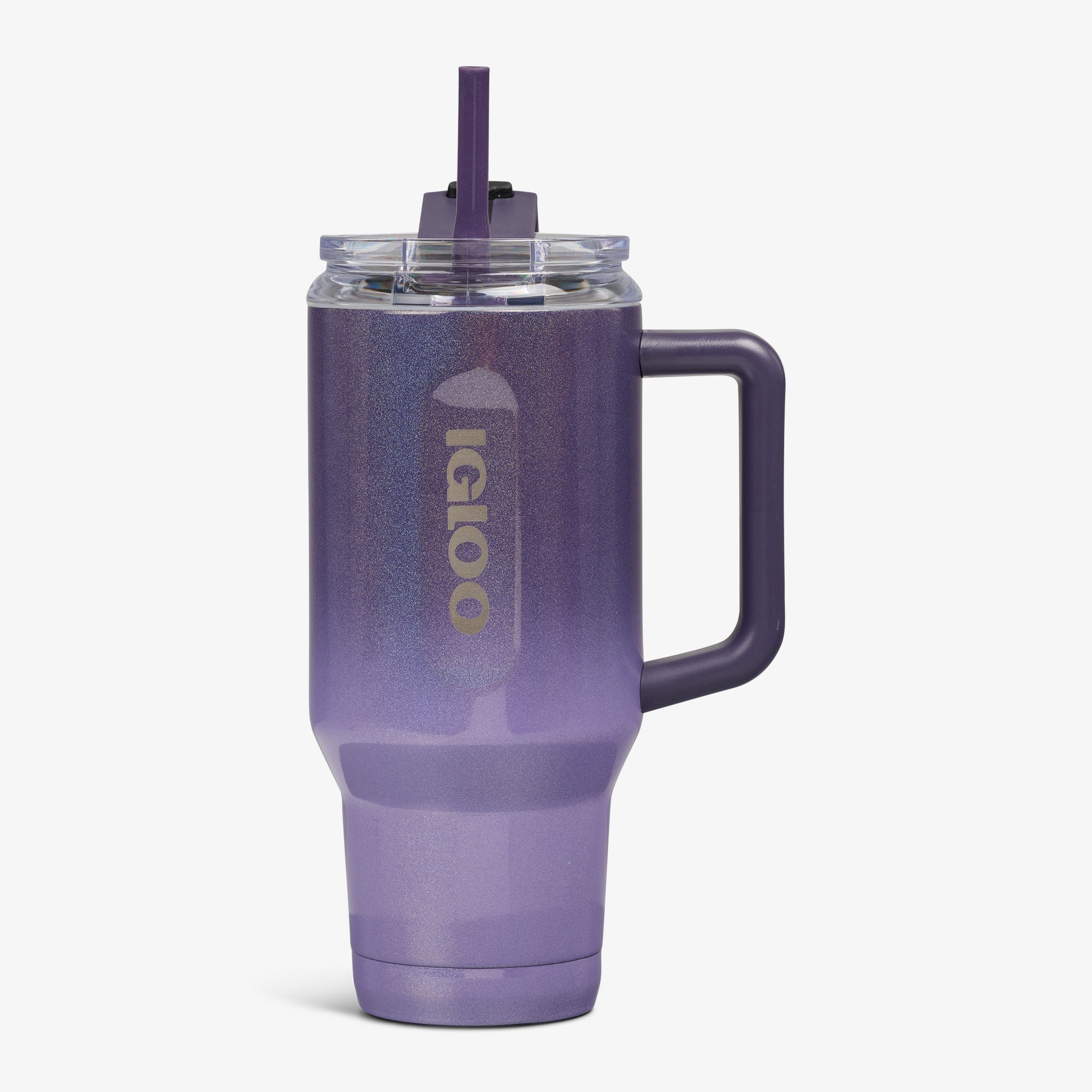 32 Oz Flip ‘n’ Sip Travel Mug B4 - Gradient Grape - Strap View