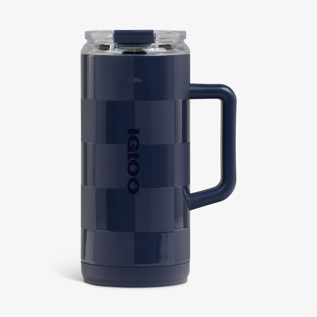 1L Beer Mug P4 - Navy Check - Front View