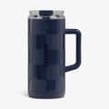 1L Beer Mug P4 - Navy Check - Front View