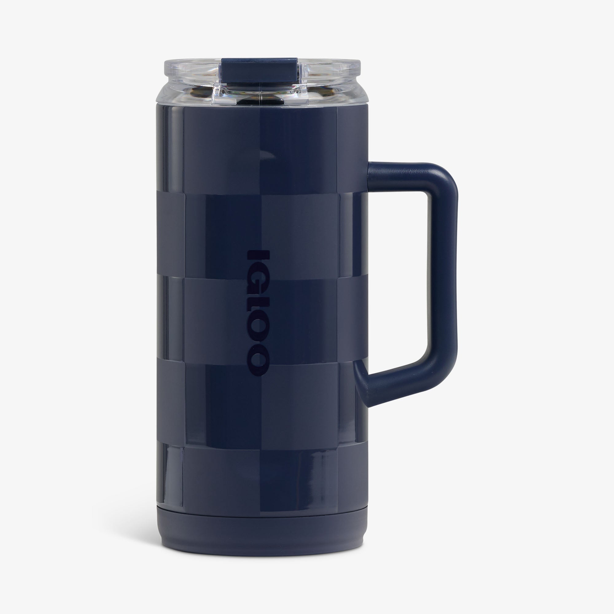 1L Beer Mug P4 - Navy Check - Front View
