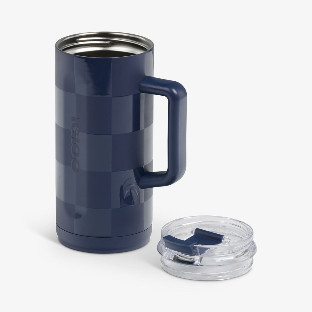 1L Beer Mug P4 - Navy Check - Open View