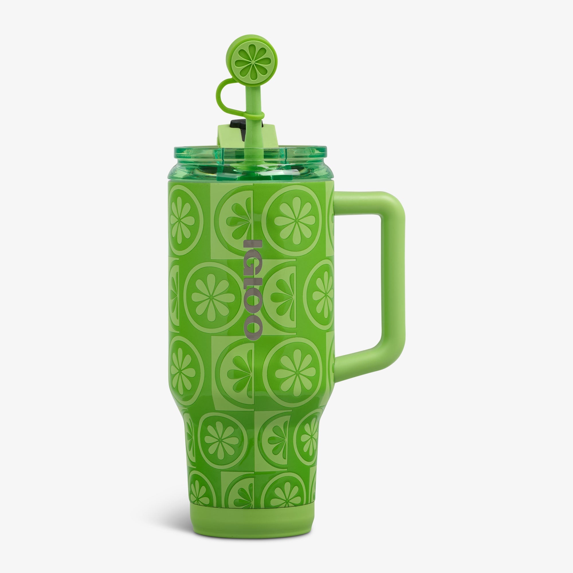 32 Oz Flip ‘n’ Sip Travel Mug B4 - Lime - Front View